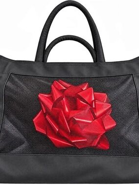 RainSisters Bow Tote Bag | Tied with Love Black & Red